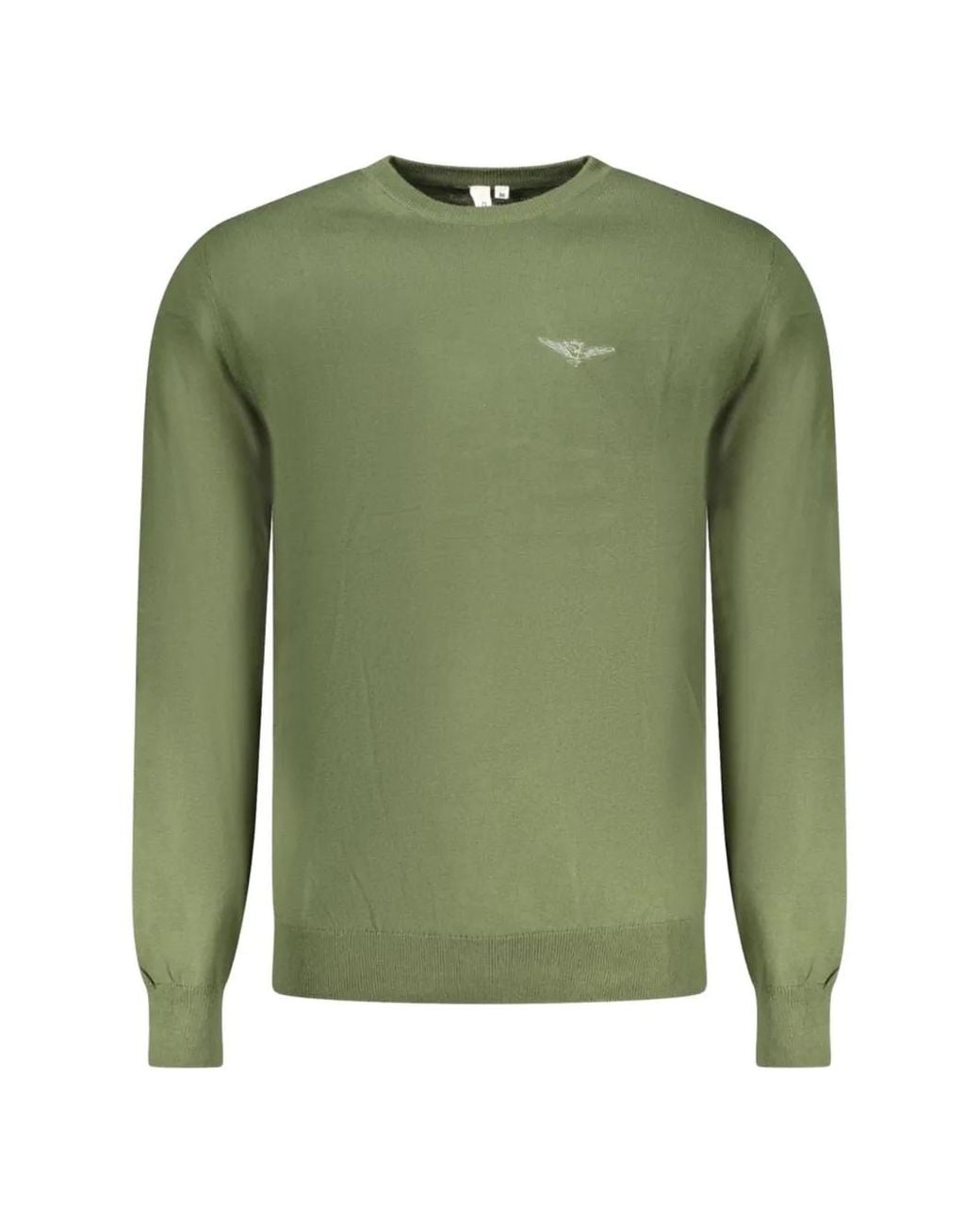 Aeronautica Militare Green Logo-Embroidered Sweater for men