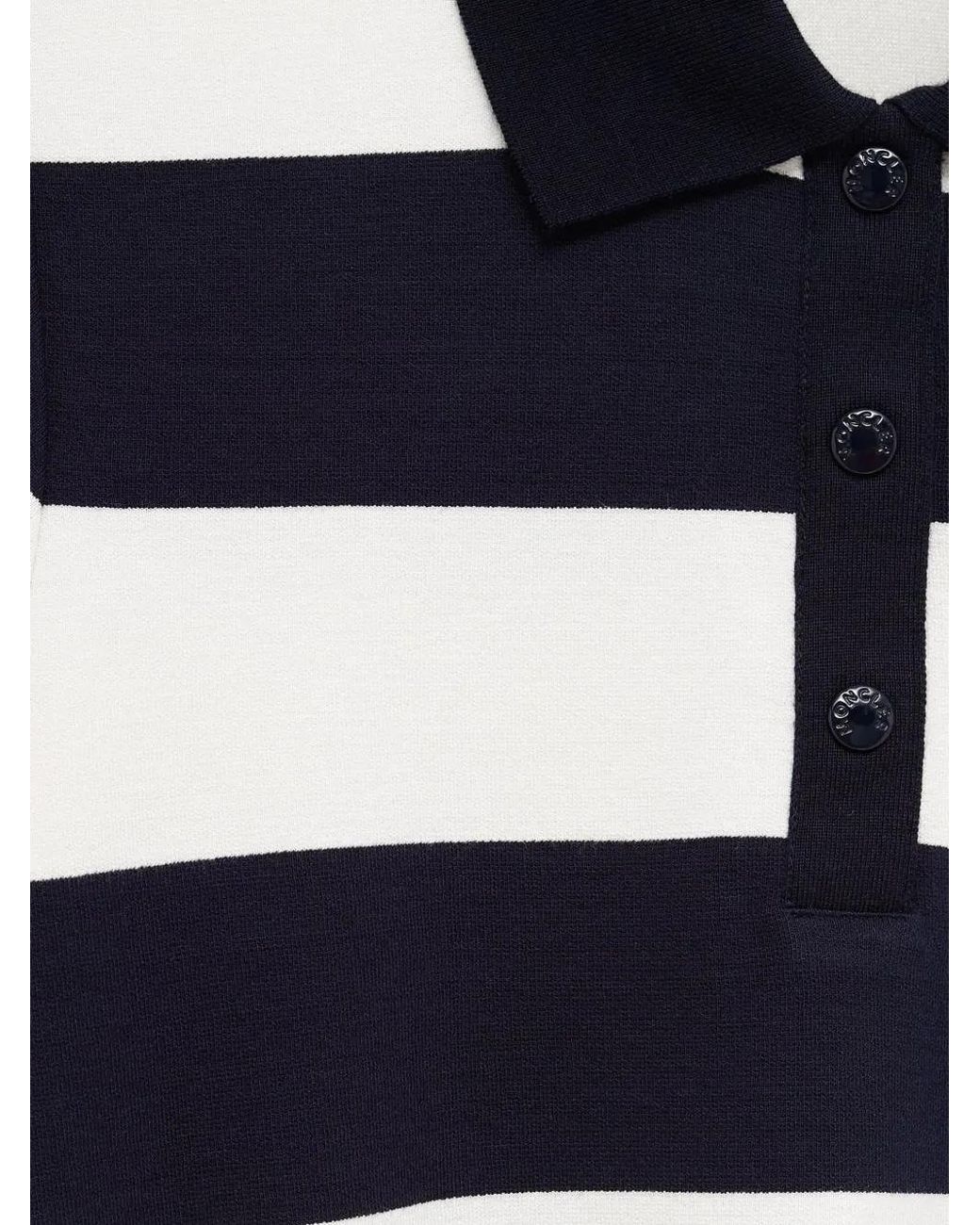 Moncler Blue Stripes Ss Polo