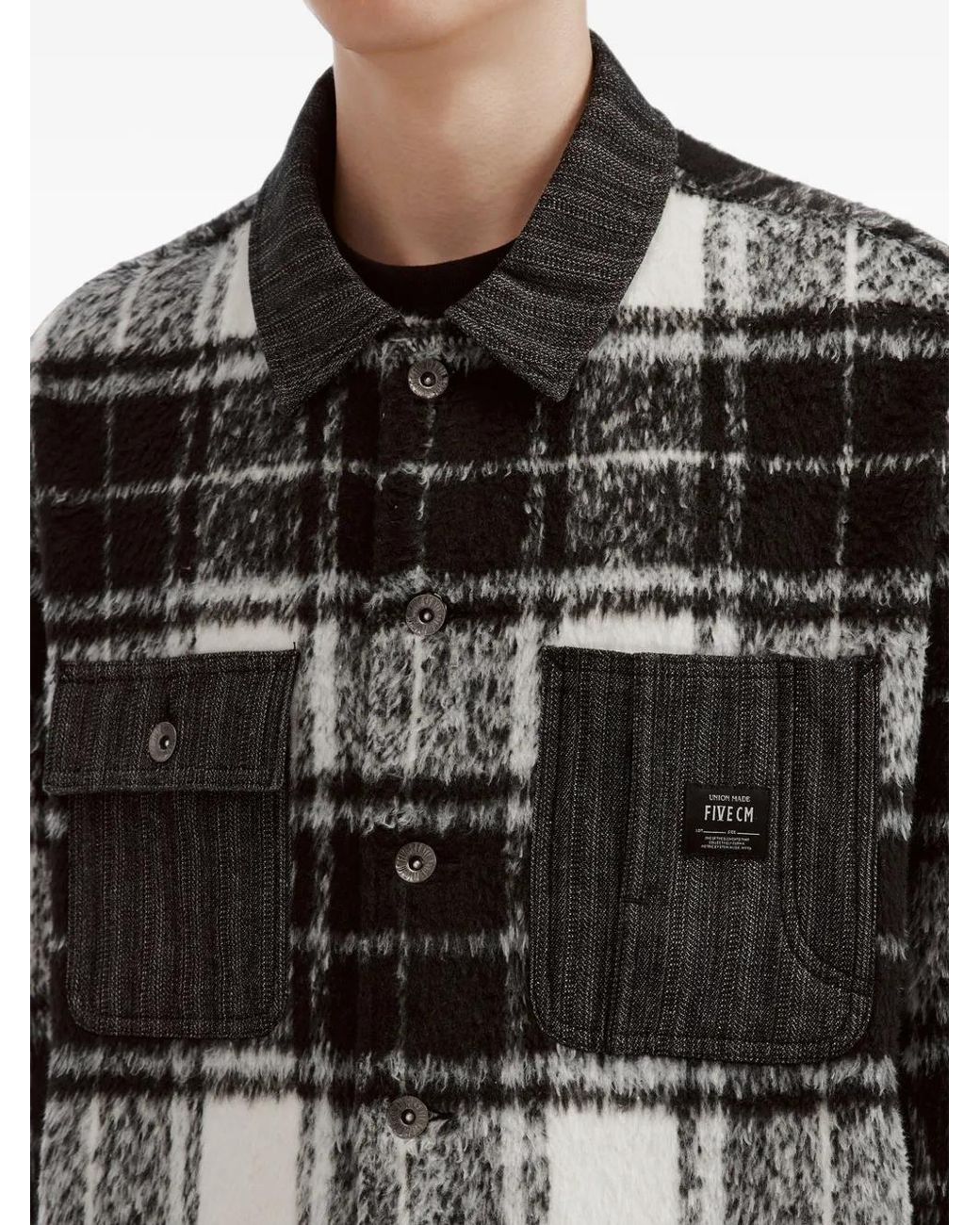 Camicia A Quadri di FIVE CM in Black da Uomo