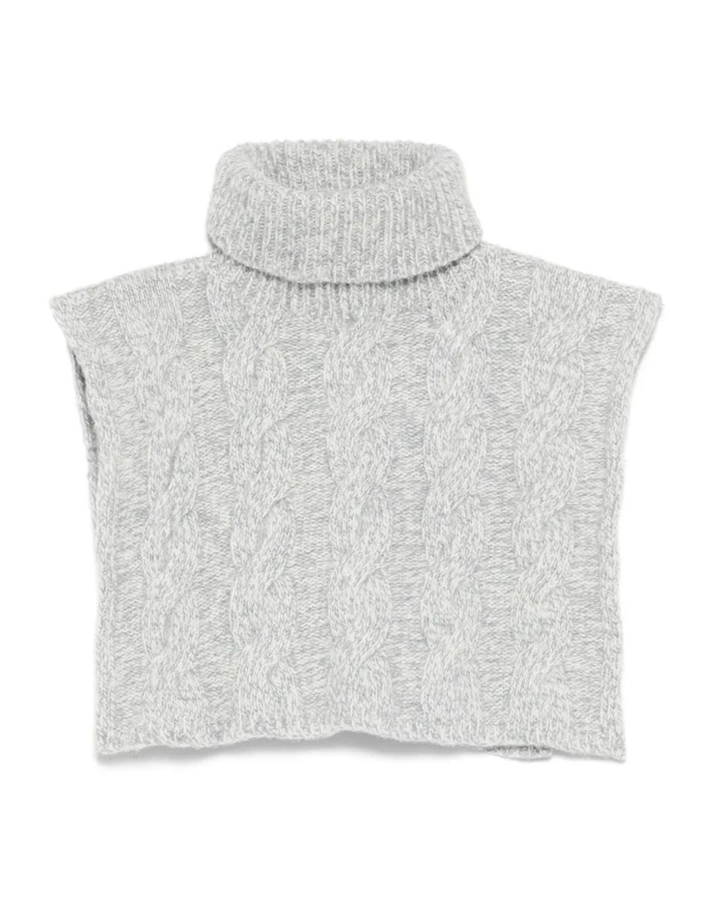 Eleventy Gray Cable-Knit Turtleneck Neck Warmer for men