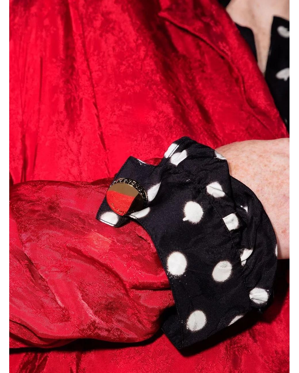Balenciaga Blue Reversible Belted Polka Dot Dress