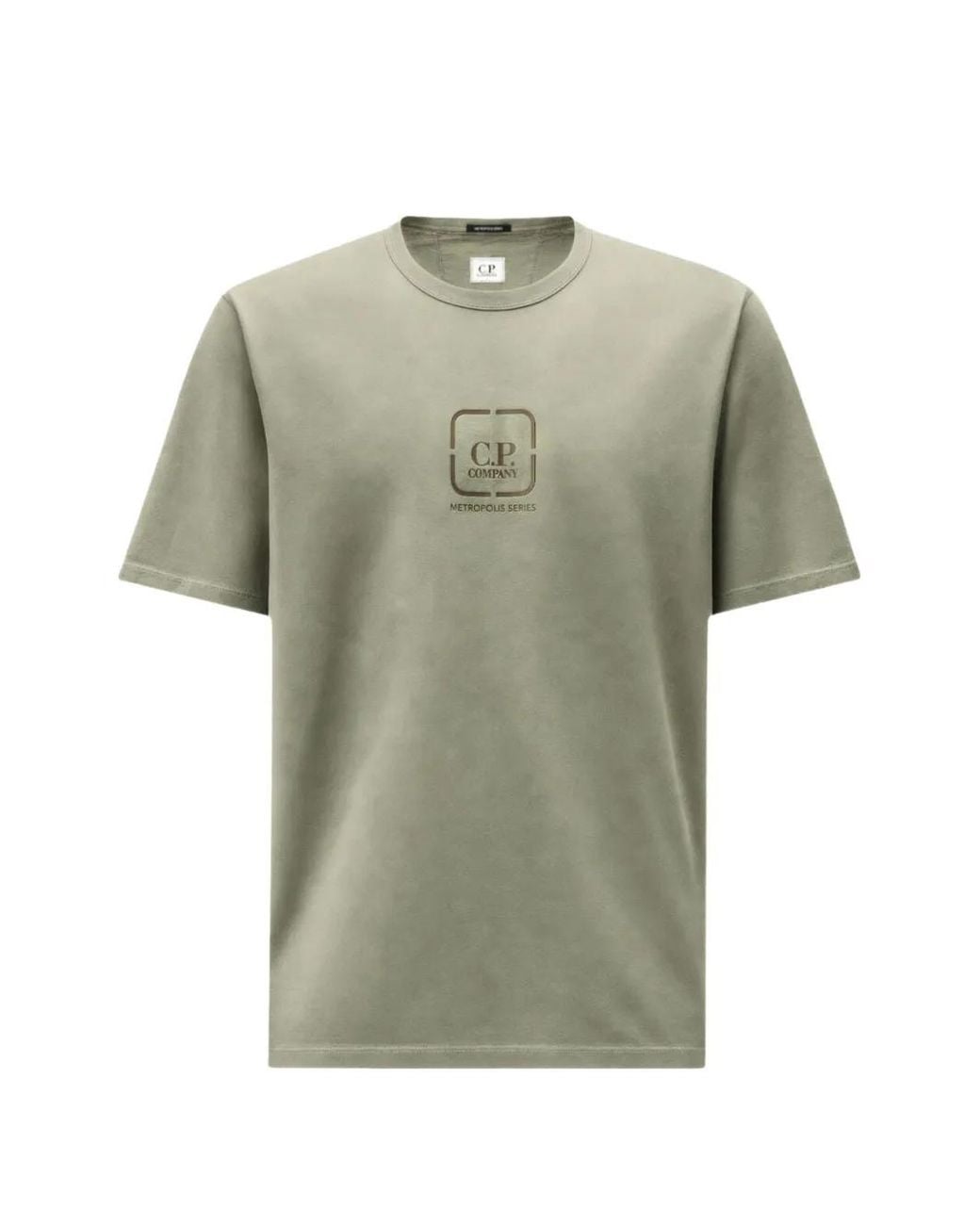 C P Company Green Metropolis Series Mercerized-Jersey Short-Sleeve Crew-Neck Logo-Badge T-Shirt for men