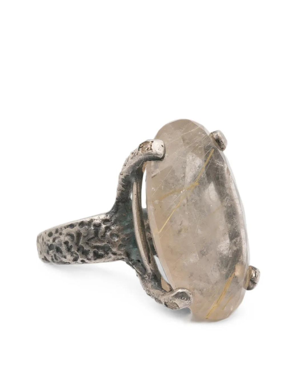 KUNDO Metallic Amos Ring Mit Quarz