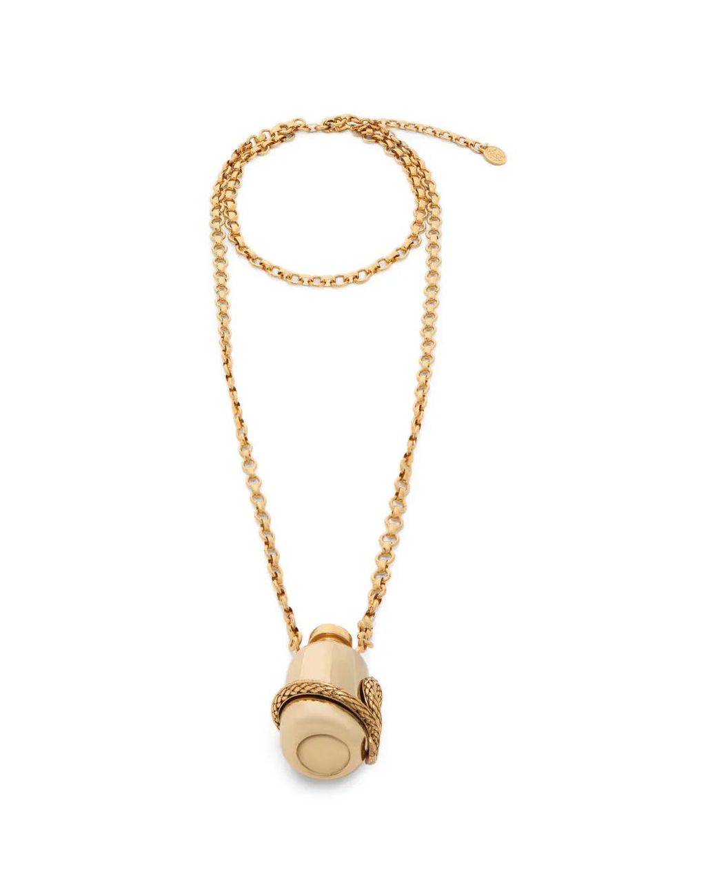Roberto Cavalli Metallic Snake-Motif Pendant Necklace