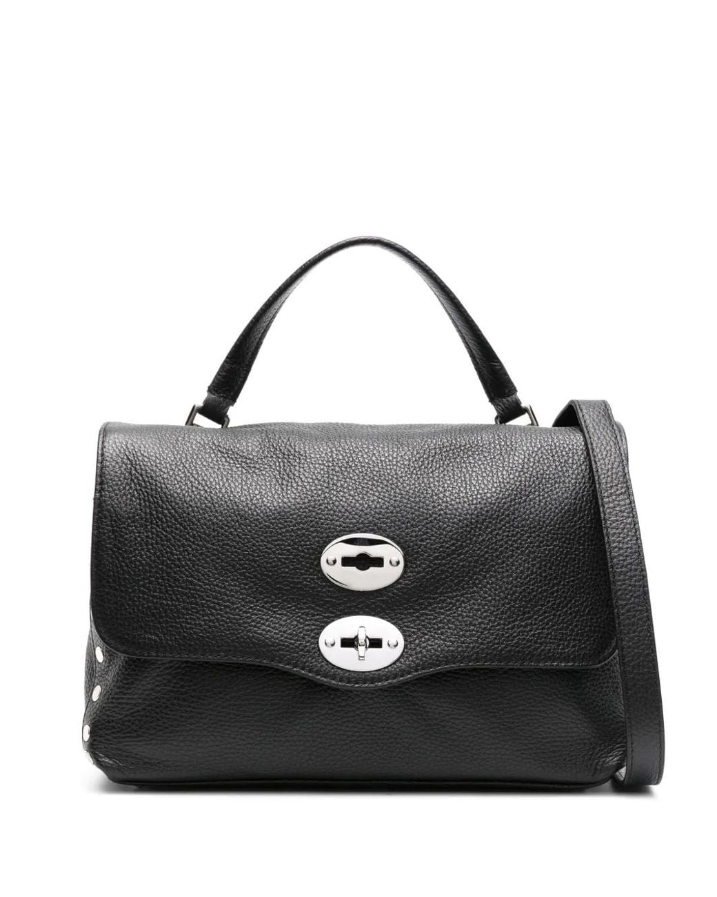 Zanellato Black Small Postina Stud-Embellished Stachel Bag