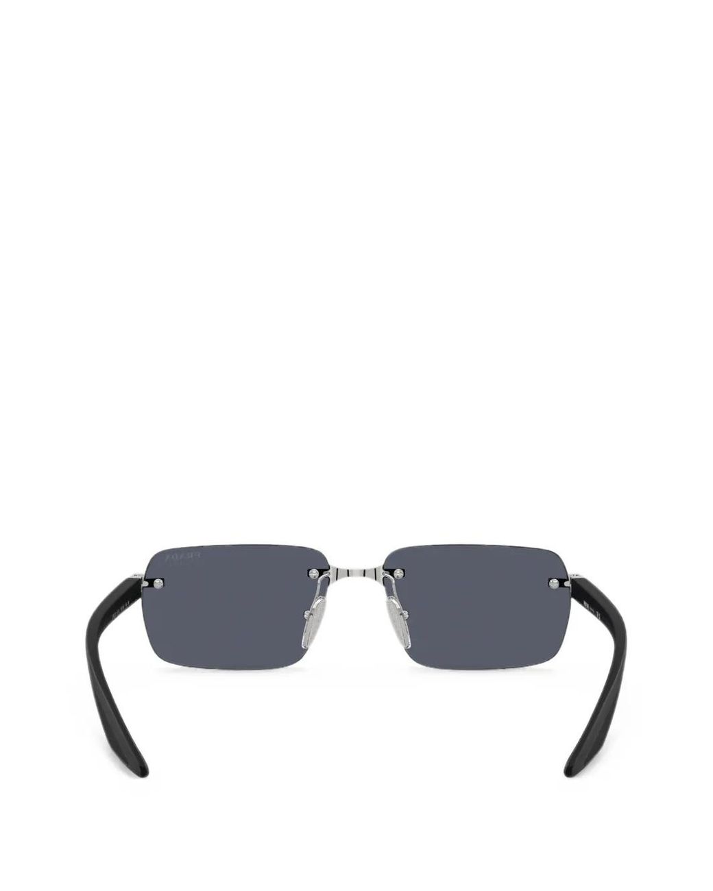 Prada Purple Rimless Rectangle-Frame Sunglasses for men