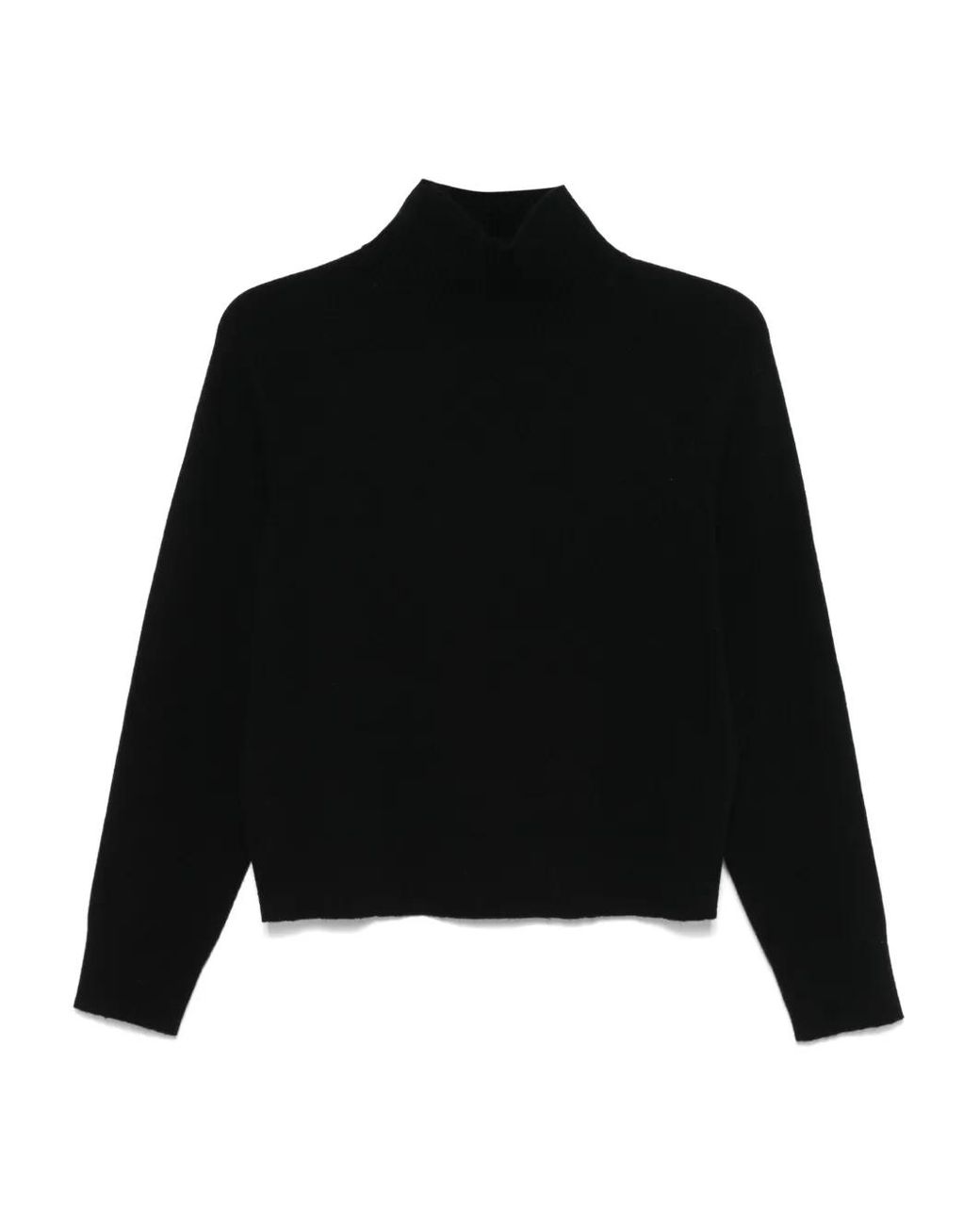 Vince Black High-Neck Raglan-Sleeves Sweater