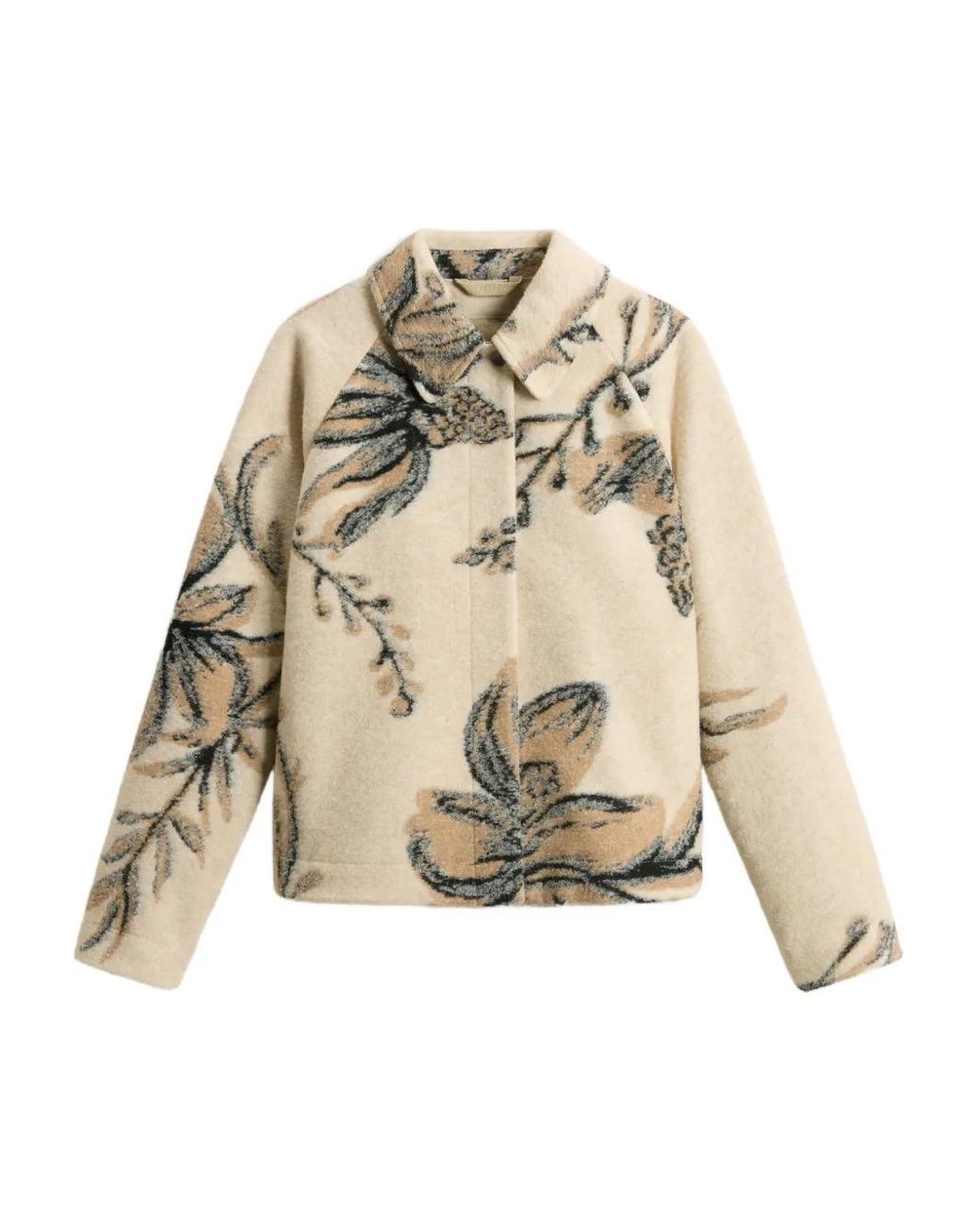 Woolrich Natural Floral-Jacquard Overshirt