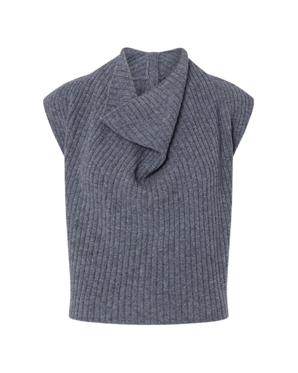 Liu Jo Blue Ribbed Wool Top
