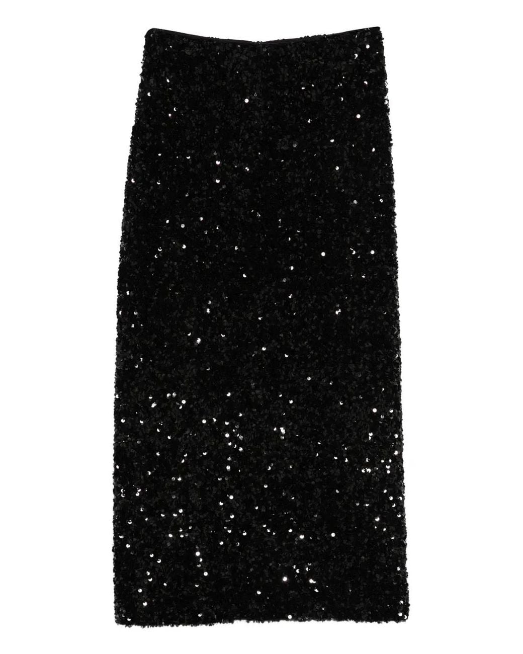 Vince Black Sequin-Embellished Midi Skirt