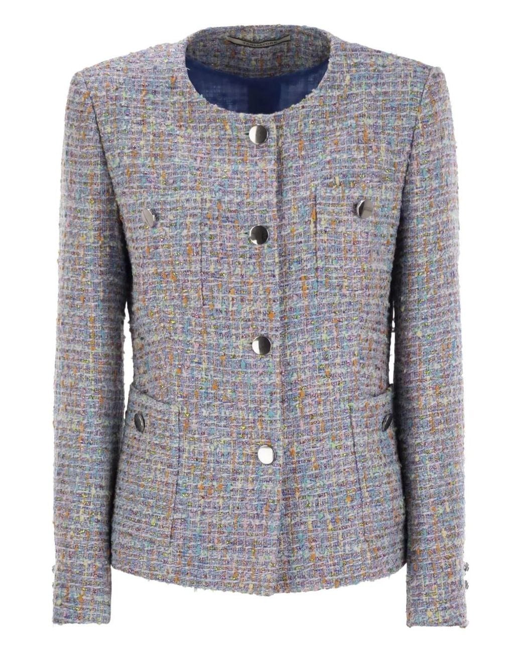 Tagliatore Blue Jacke Mit Aufgesetzten Taschen