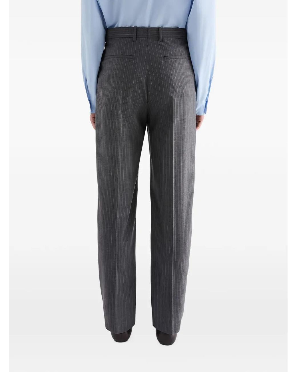 Jil Sander Gray Wool Pinstripe Trousers for men