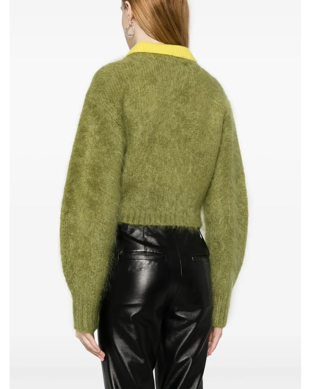 JNBY Green Layered Spread-Collar Cardigan