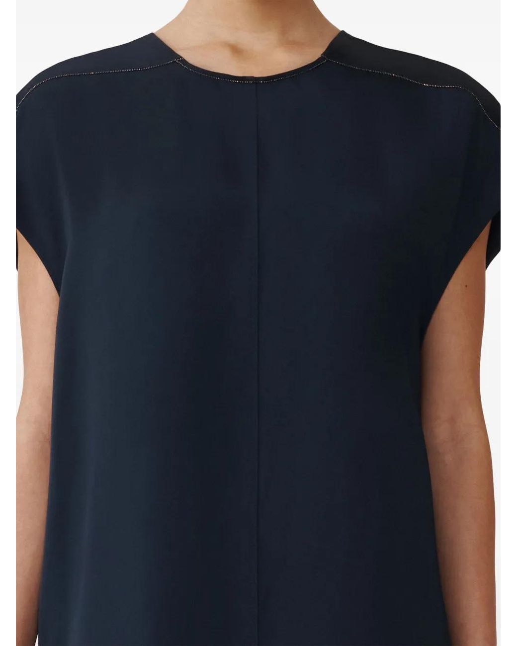 Fabiana Filippi Blue Stretch-Design Blouse