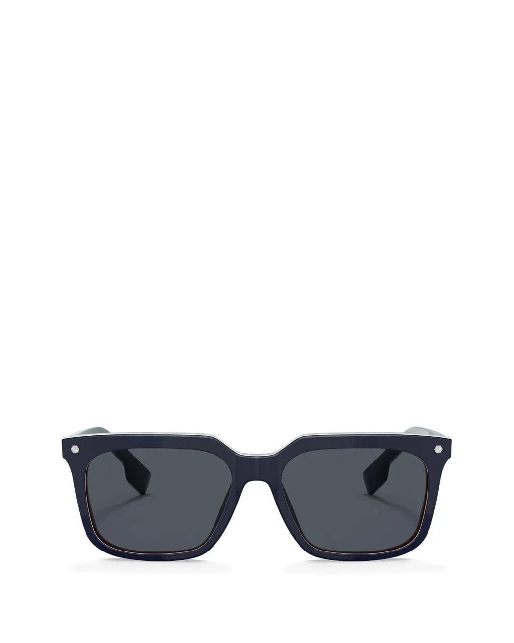 Burberry Gray Icon Stripe Square-Frame Sunglasses for men