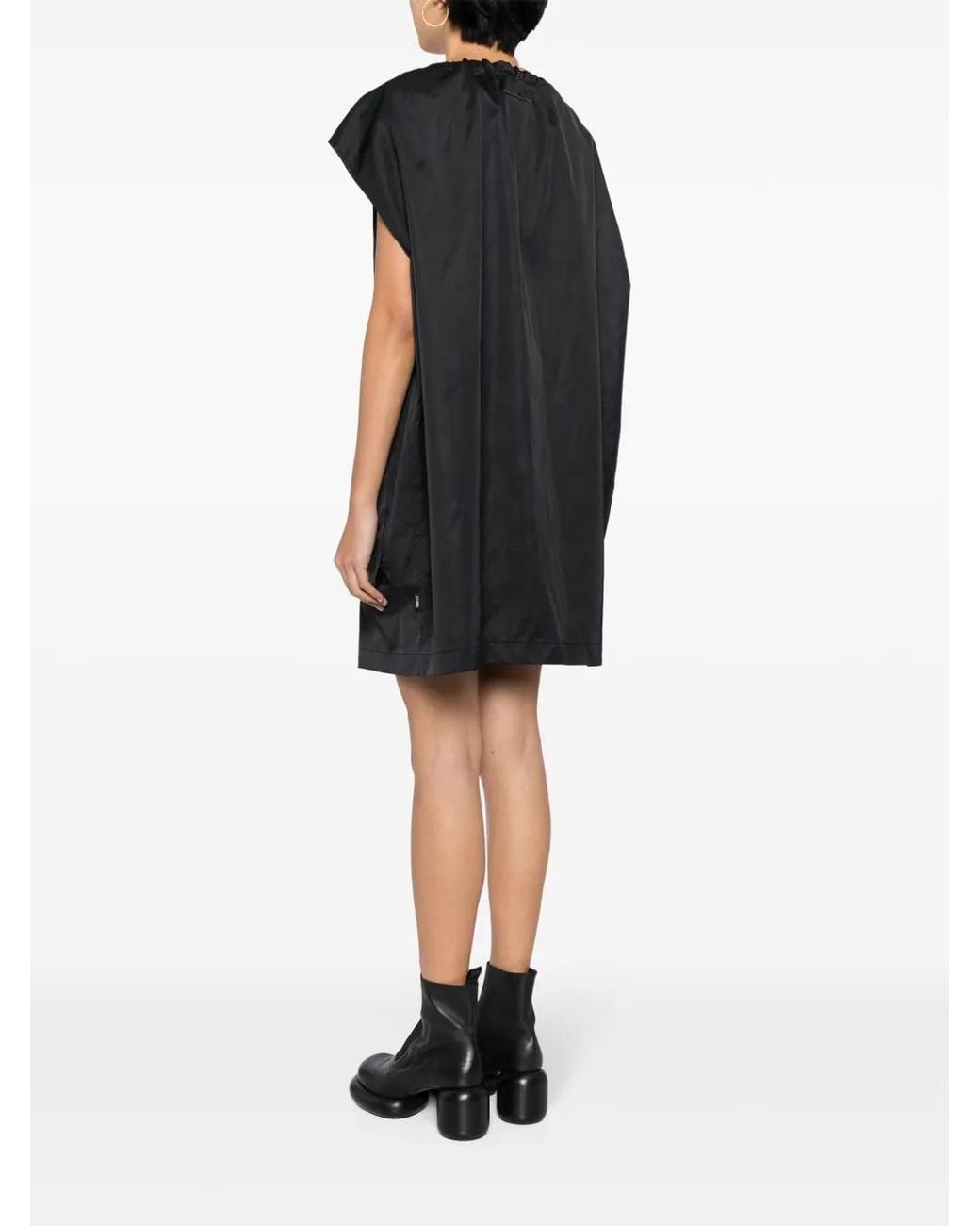 MM6 by Maison Margiela Black Drawstring-Neck Cargo Minidress