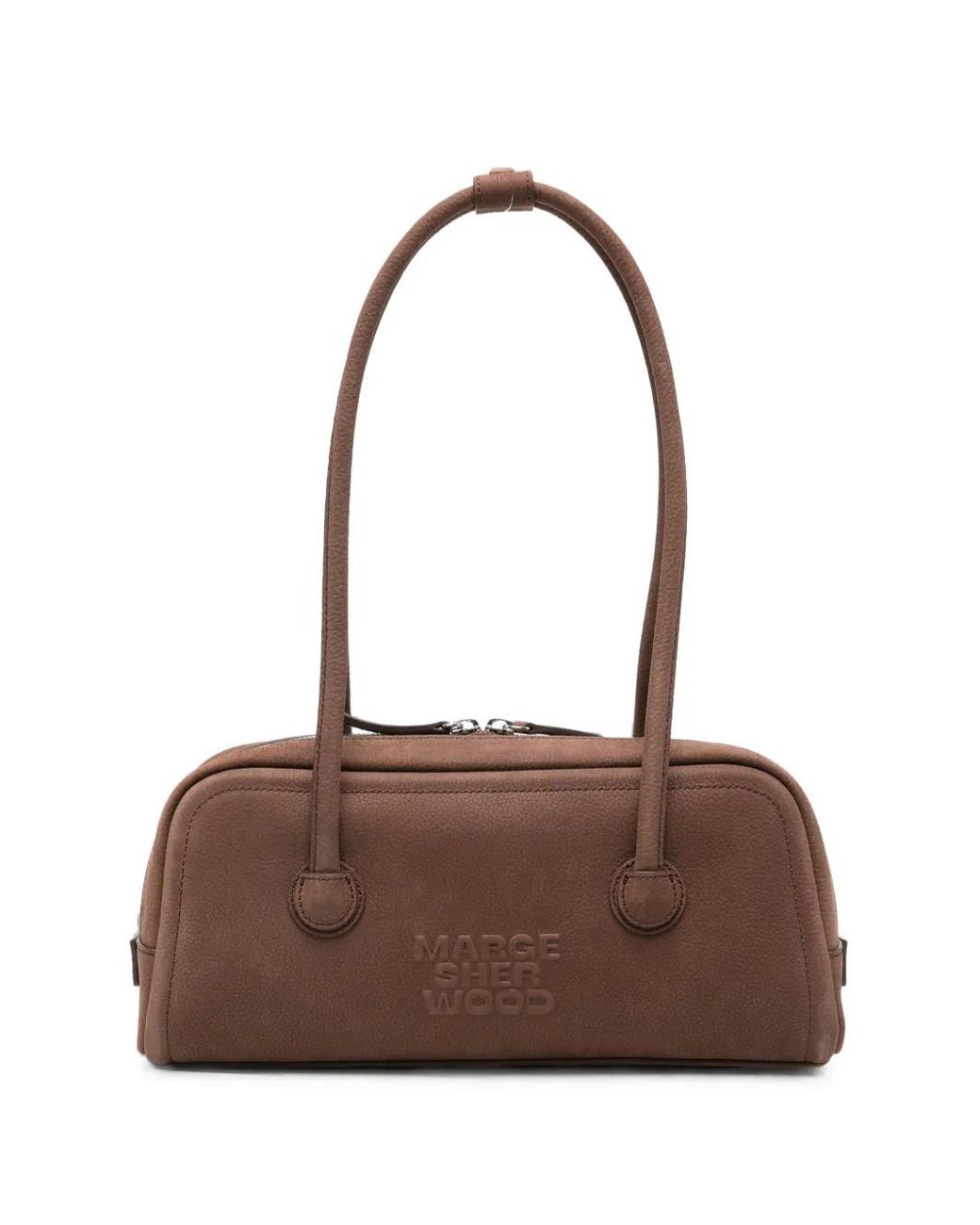 MARGE SHERWOOD Brown Logo-Debossed Shoulder Bag