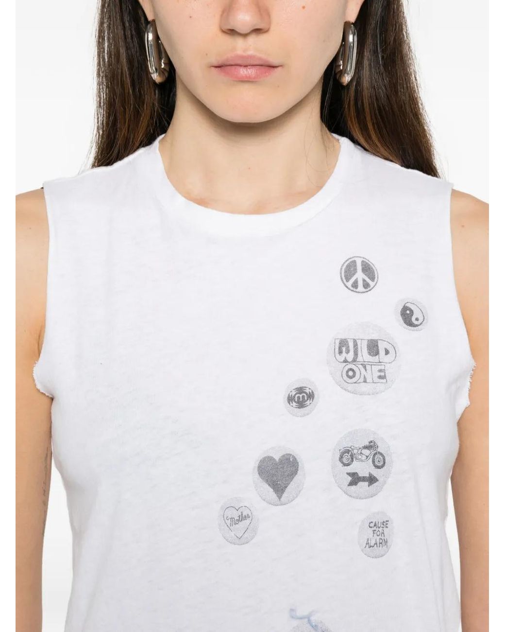 Mother Blue Graphic-Print Sleeveless Top