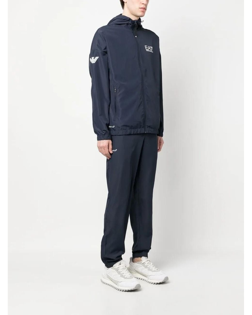 EA7 Blue Ventus7 Tracksuit With Zipped Hoodie And Joggers for men