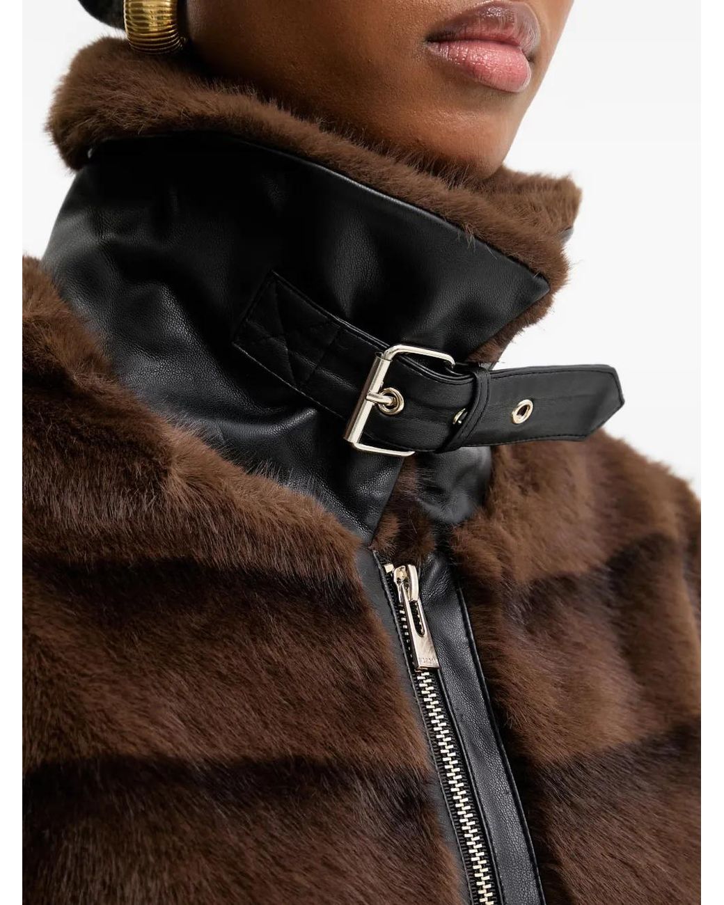 Morgan Brown Buckle Zip Jacket