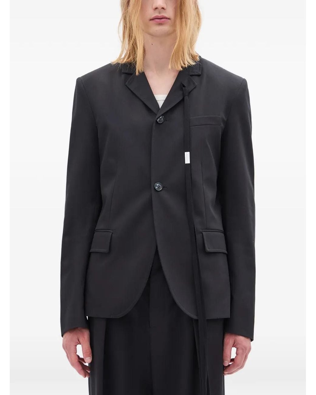 Ann Demeulemeester Blue Button-Up Blazer for men
