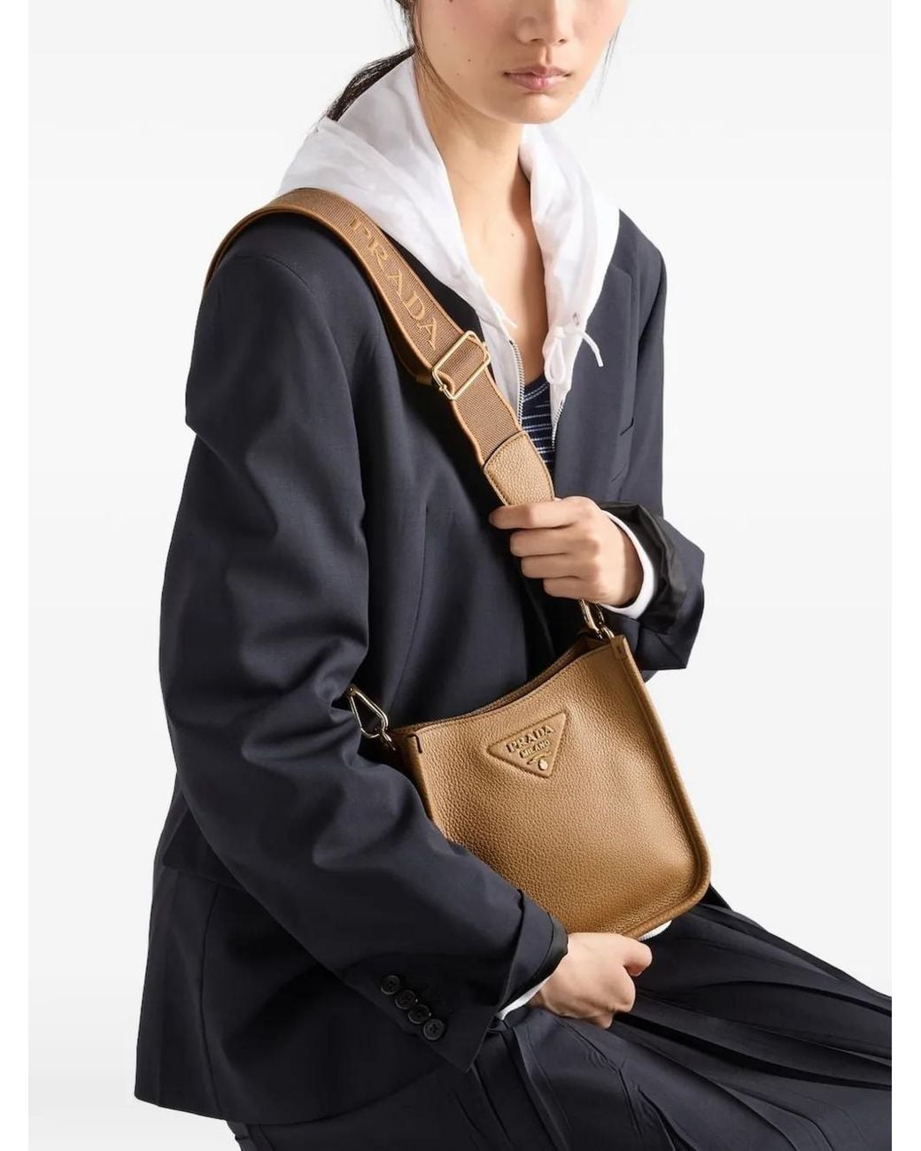 Prada Brown Mini Leather Shoulder Bag