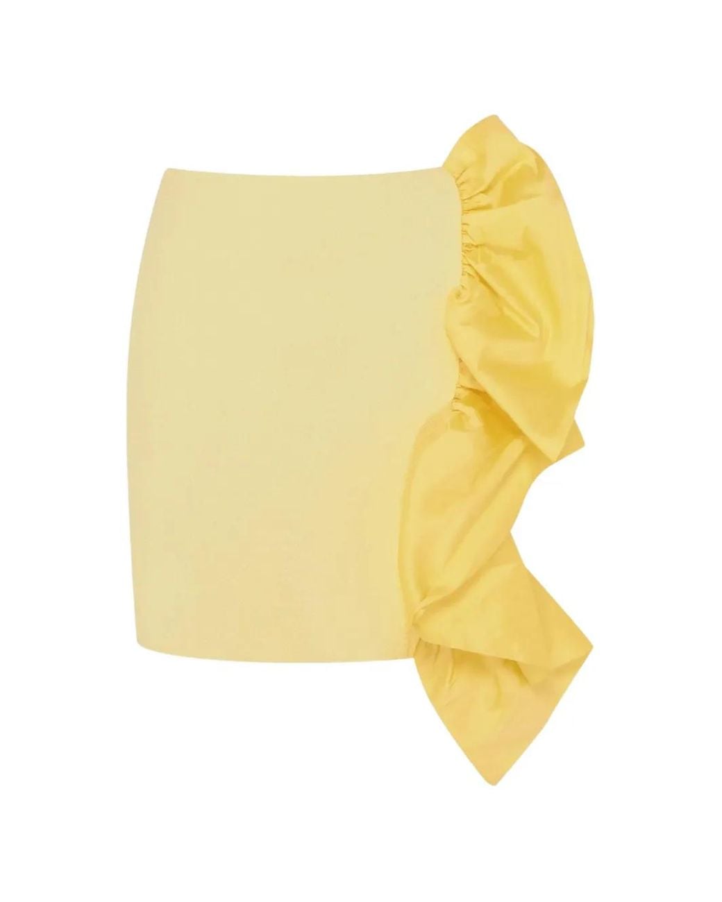 PATBO Yellow Tarsila Ruffled Mini Skirt