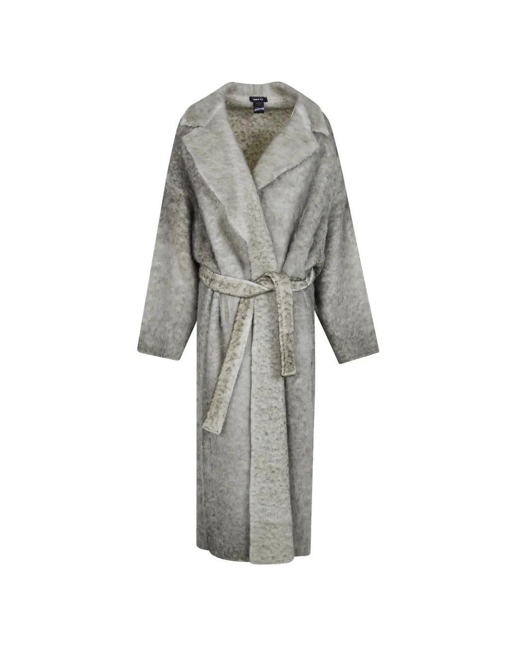 Avant Toi Gray Manteau En Alpaga À Taille Ceinturée