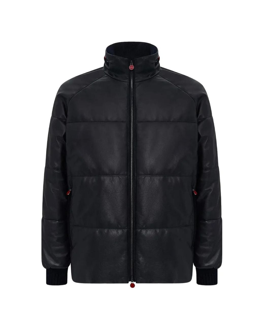 Kiton Leren Jack in het Black voor heren