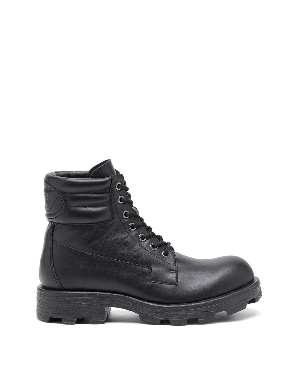 DIESEL Black D-Hammer Lace-Up Boots for men
