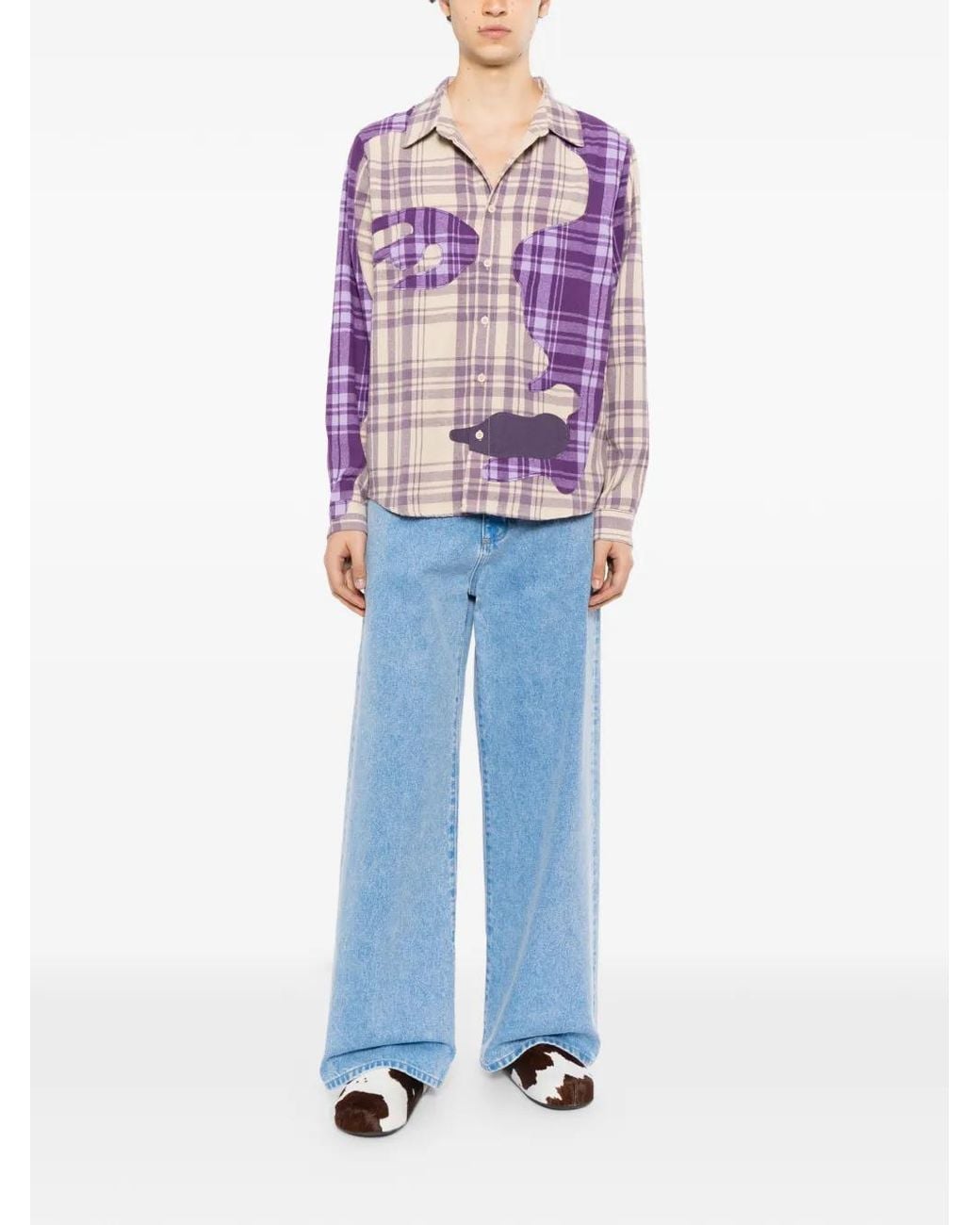 Kidsuper Purple Chemise À Carreaux for men