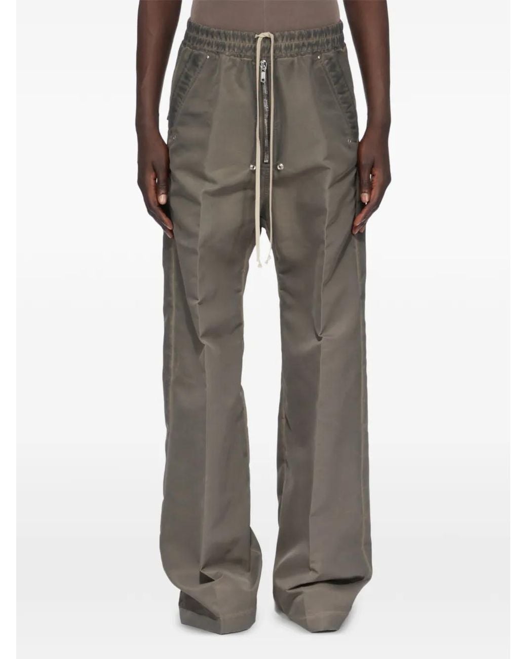 Rick Owens Gray Tower Geth Belas Drawstring Wide-Leg Trousers for men
