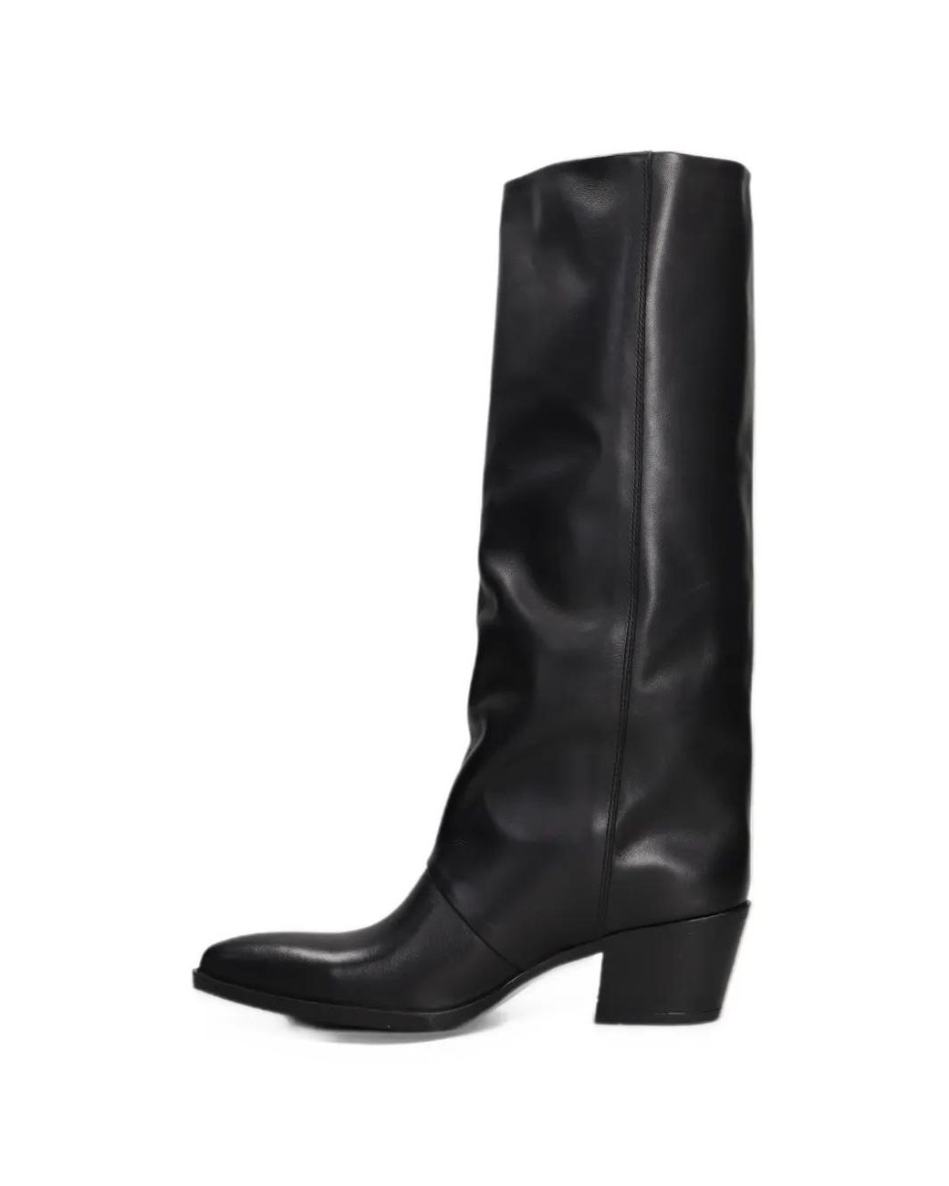 METISSE Black Side-Zip Knee-High Boots