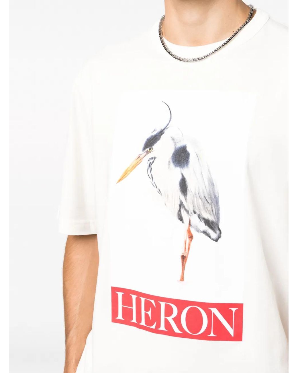 Heron Preston White Heron Bird Painted T-shirt for men