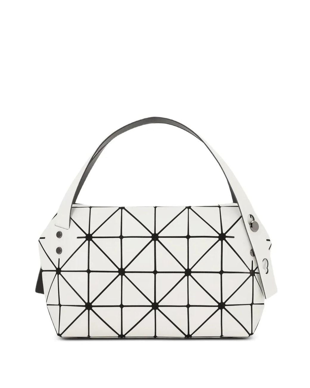 Issey Miyake White Small Boston Geometric-Panelled Tote Bag