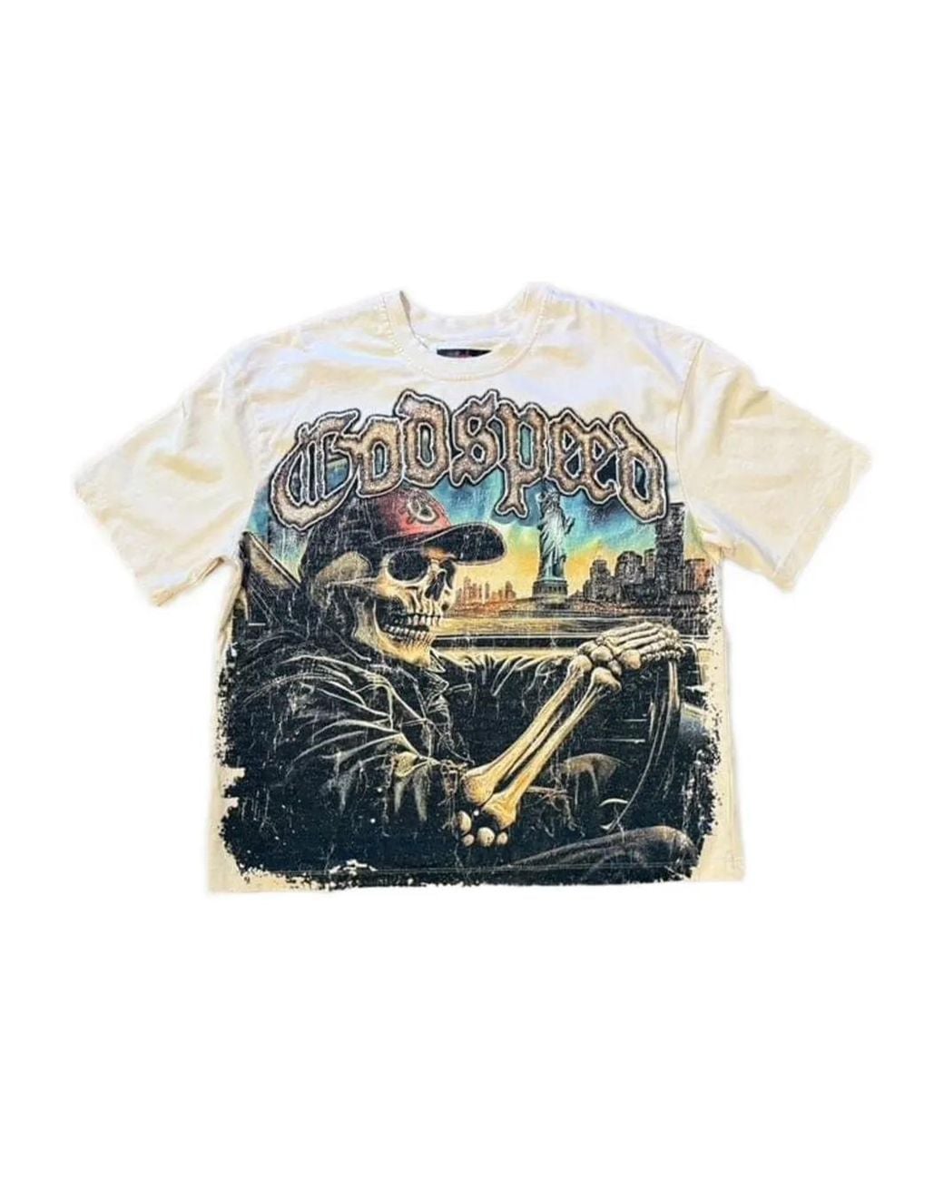 Godspeed Gray Sightseeing Graphic Print T-Shirt for men