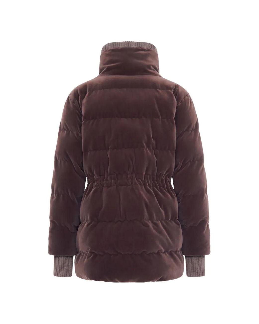 Fabiana Filippi Purple Quilted Velvet-Effect Coat