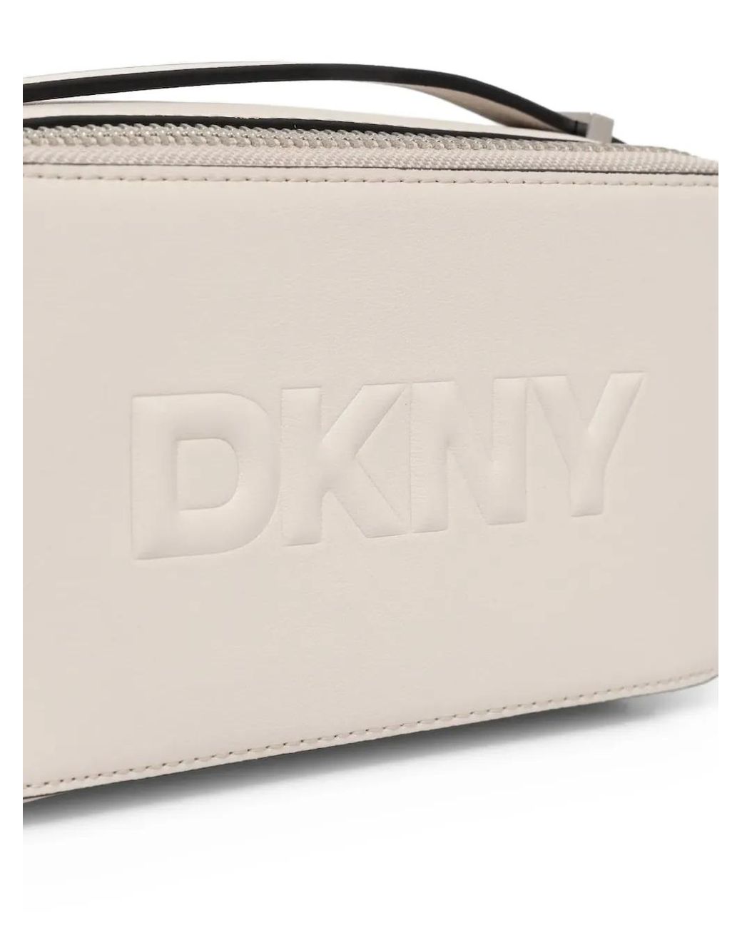 DKNY Gray Reißverschluss-Tasche mit Logo-Prägung