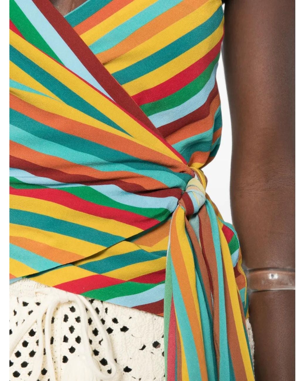 Simon Miller Red Marlowe Striped Wrap Tank Top