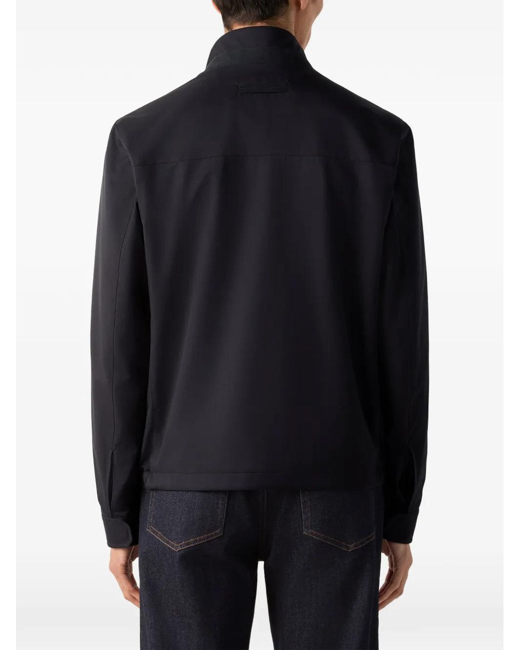 Zegna Blue Microfiber Motorin 100Cc Blouson for men