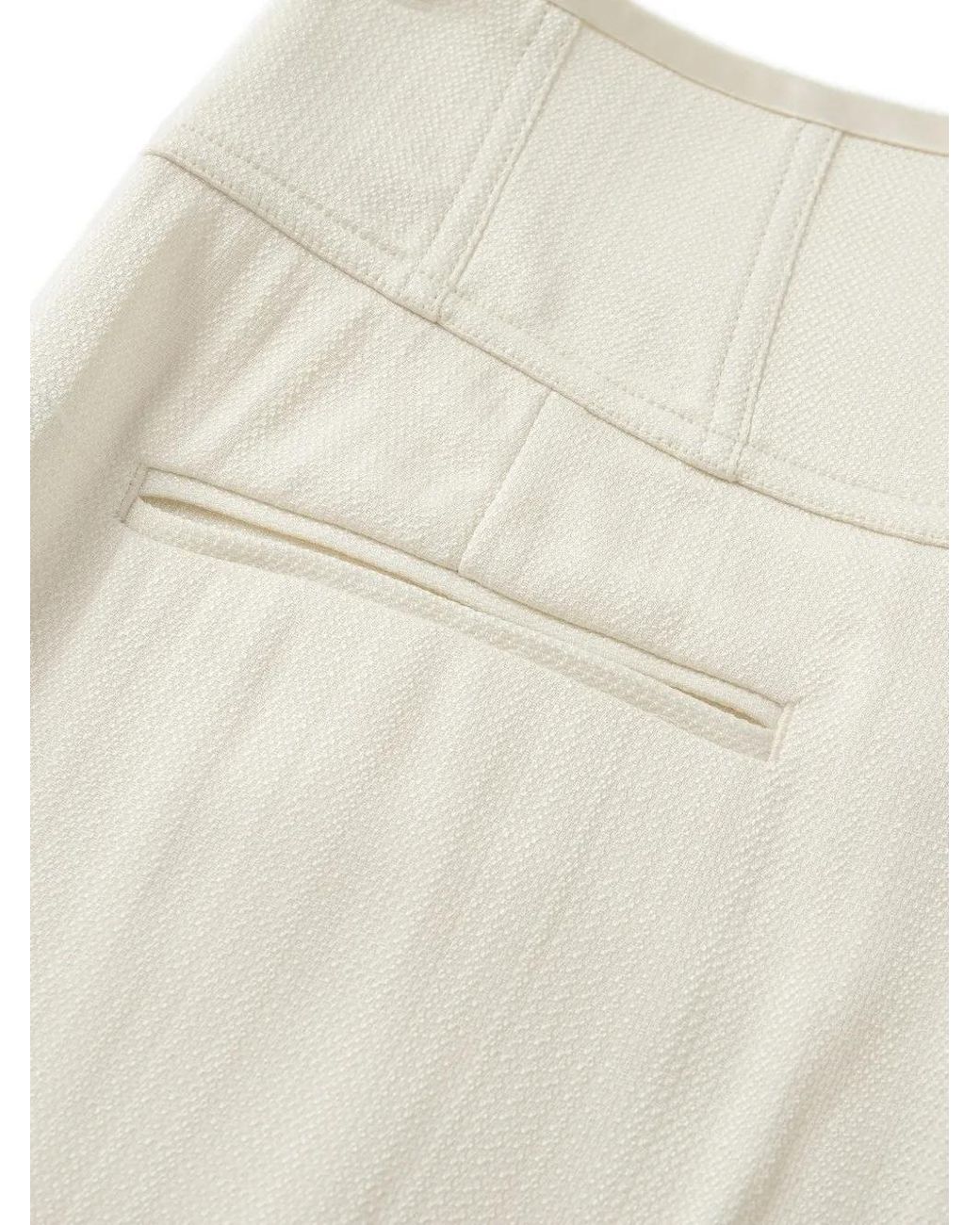 Shanghai Tang White Button-Fastening Palazzo Pants
