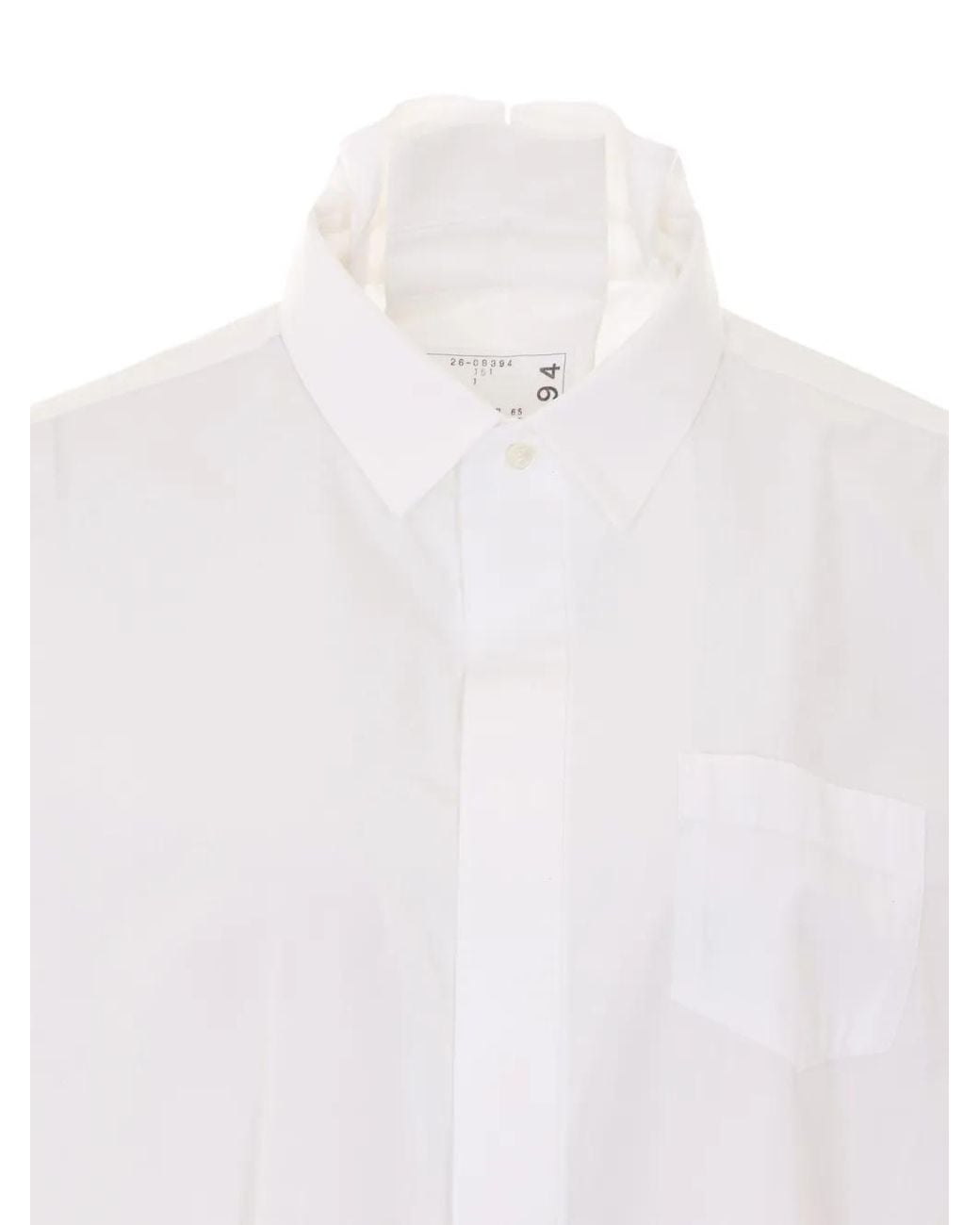 Sacai White Frontal Buttons Oversize Shirt