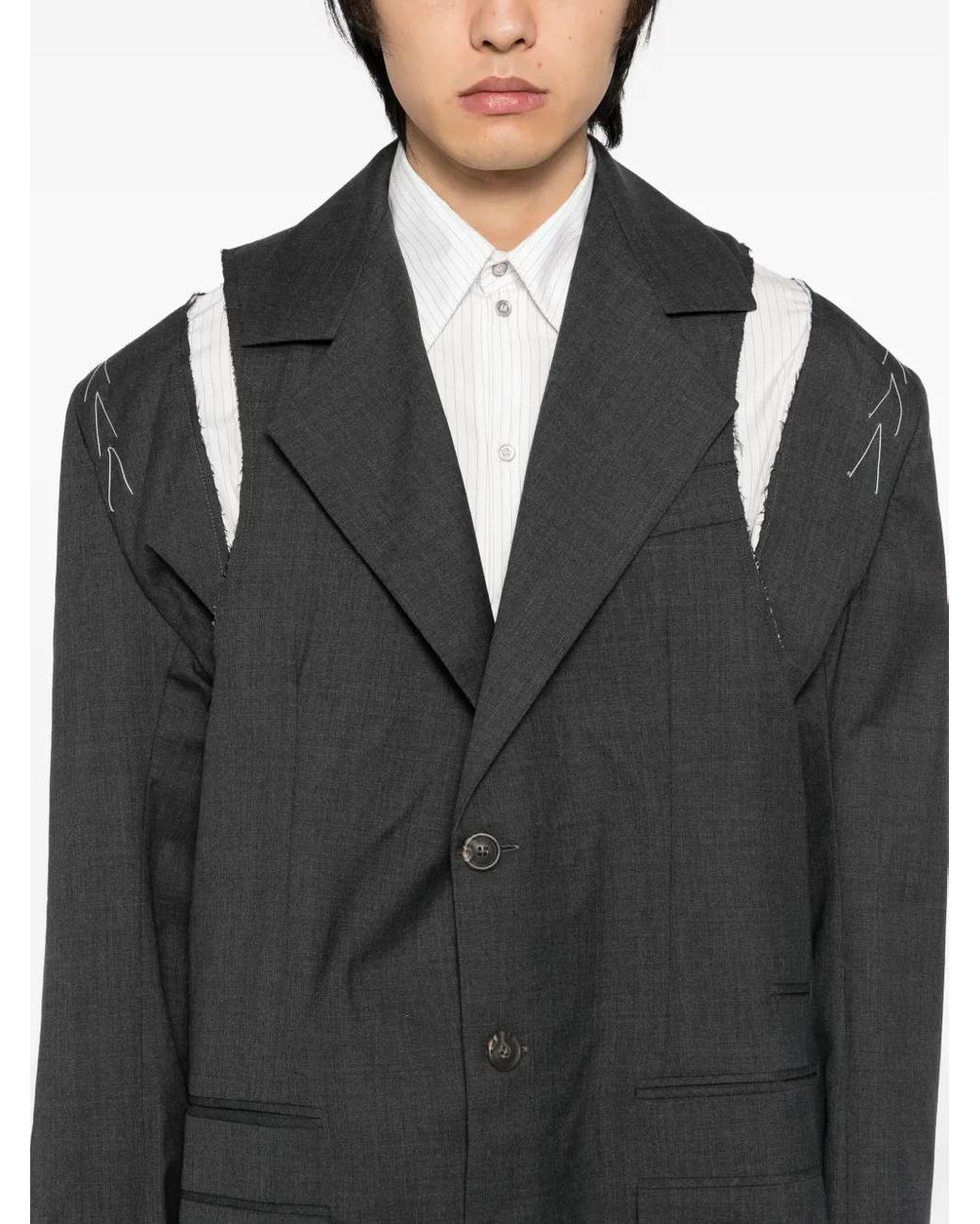 SONIA CARRASCO Black Deconstructed Blazer for men