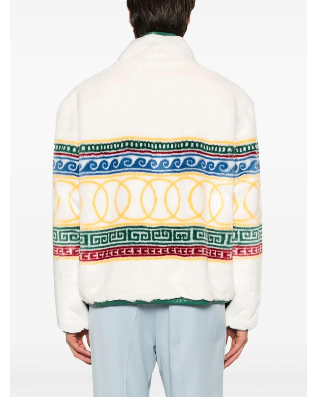 Casablanca Metallic Jacquard Faux-Fur Sweater for men