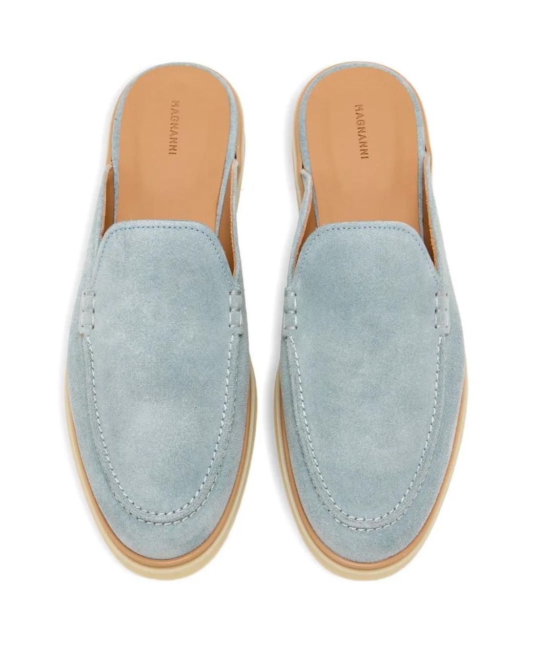 Magnanni Shoes Blue Suede Mules