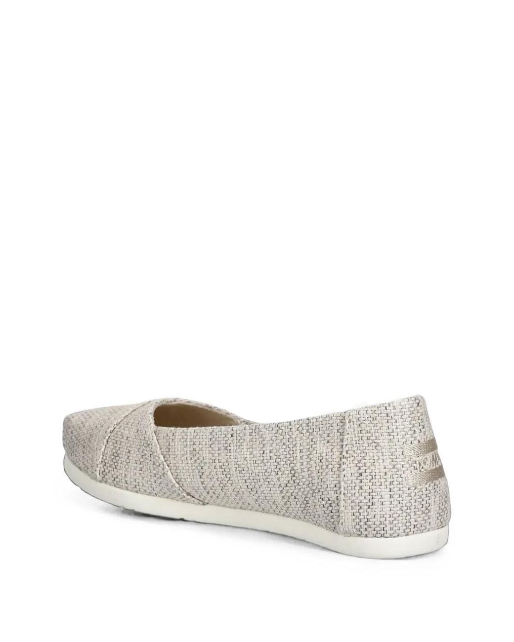 TOMS White Alpargata Square-Toe Ballet Flats