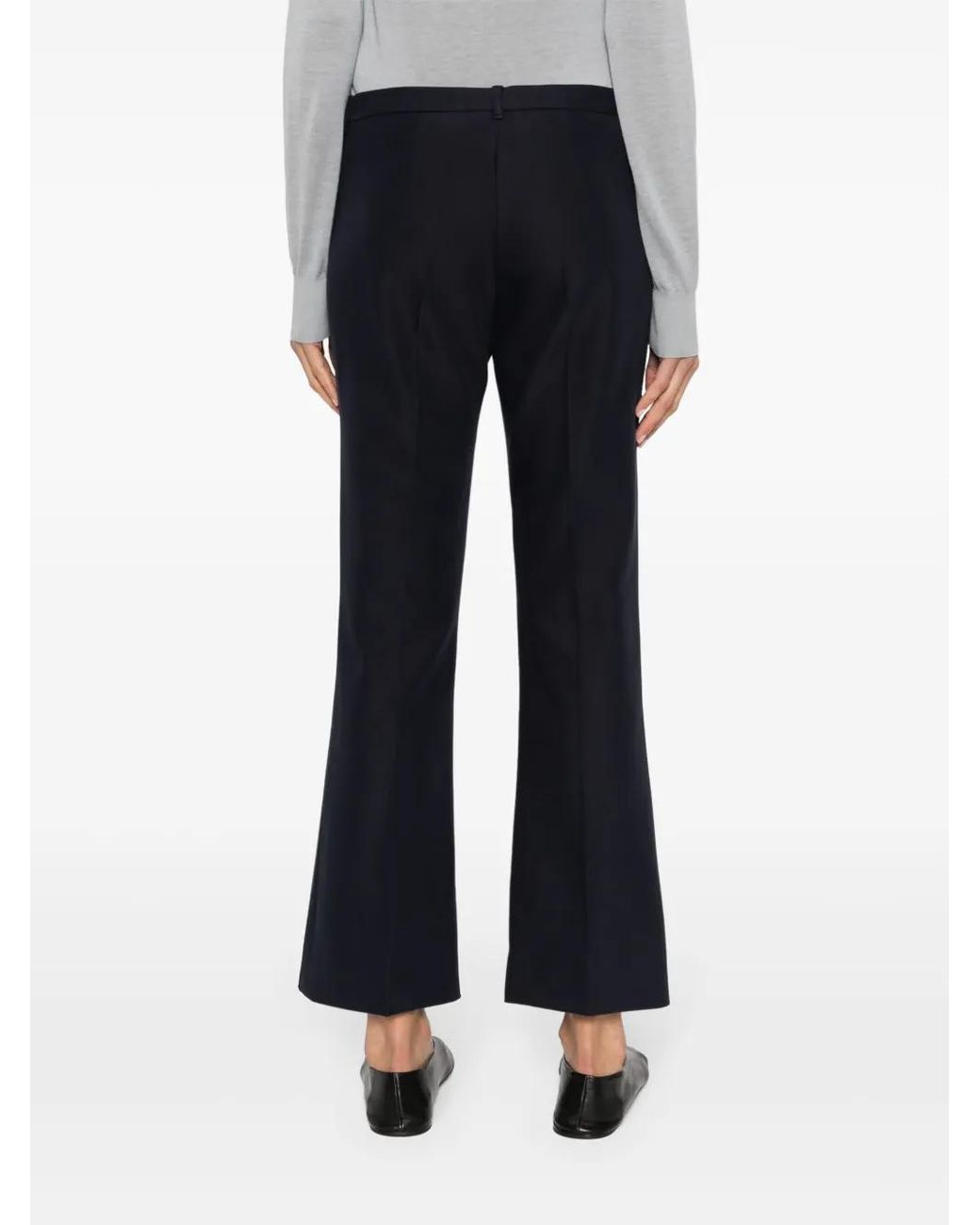 Max Mara Blue Pressed-Crease Flared Trousers