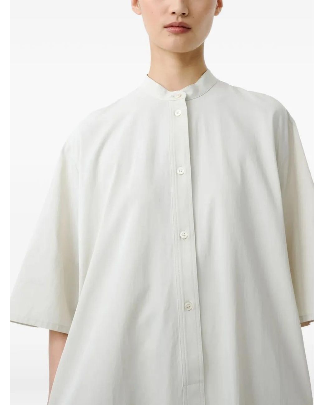 Studio Nicholson White Bloch Midi Dress