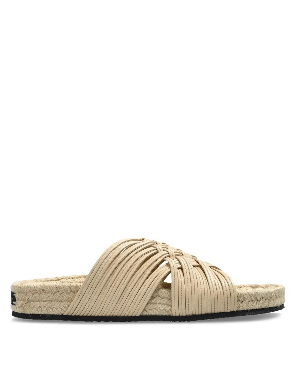 Stella McCartney Natural Pantoletten Mit Überkreuzten Riemen