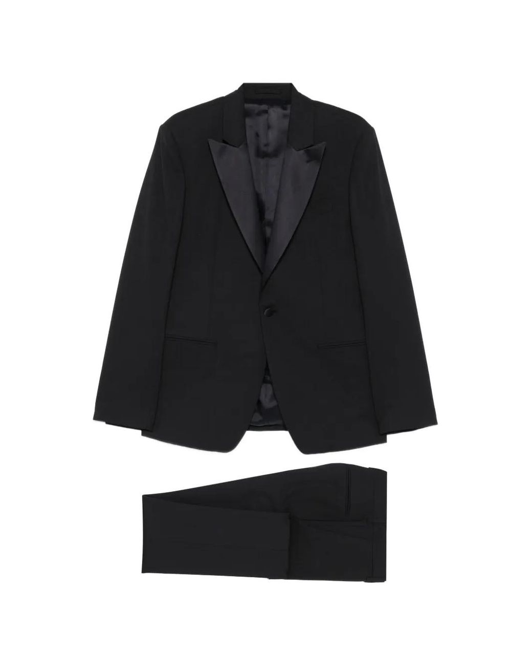 Lardini Black Peak-Lapel Three-Piece Suit for men